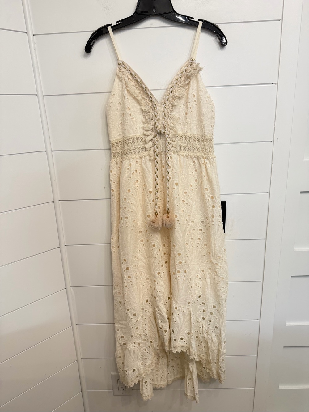 Jasmine Ivory Eyelet Embroidered Cotton Boho Midi Dress L/XL 8071 - Picture 2 of 11